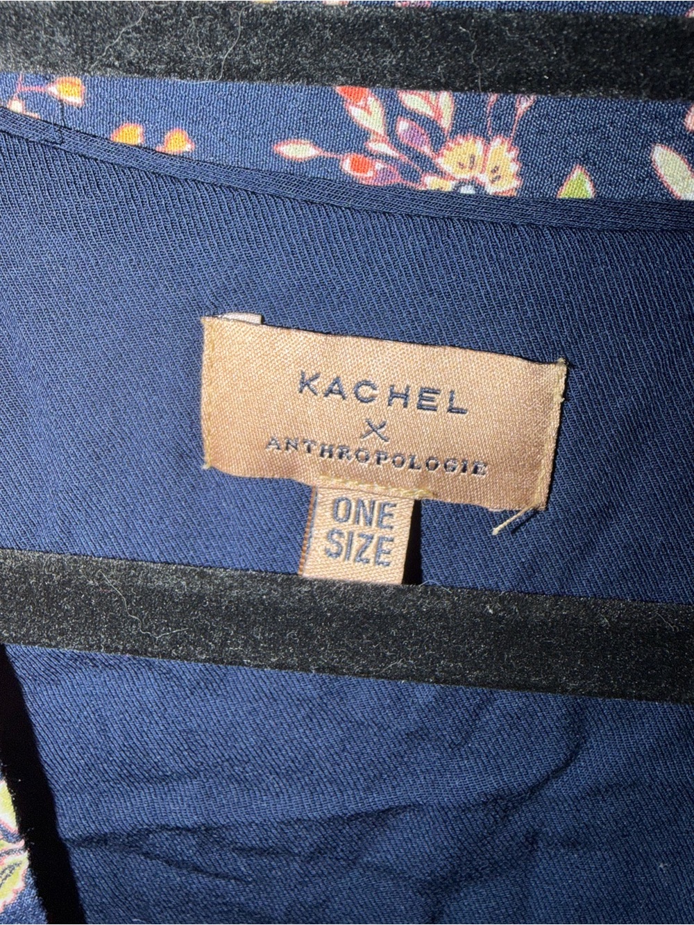 Anthropologie x Kachel-Floral Trim Open Flyaway Kimono Vibes, ONE SIZE, No Belt - Picture 5 of 6